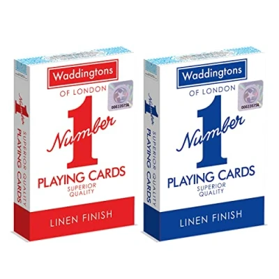 Image of Waddingtons Number 1 Playing Card Game, play fish, slap jack, crazy eights and rummy, Great Travel Companion, Gifts Toys for Boys, Girls Adults Color may vary, Single unit
