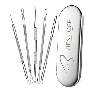 Image of TAYTHI Blackhead Remover Tool, Pimple Popper Tool Kit, Extractor for Face, Comedone Zit Acne Whitehead Blemish, Stainless Steel Extraction tools