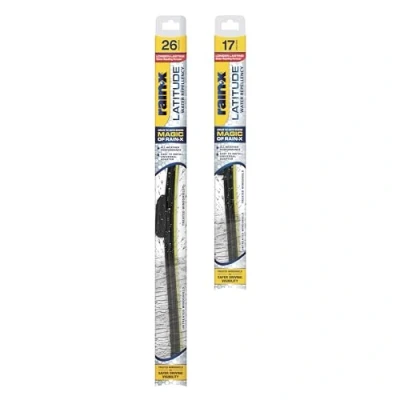 Image of Rain X 810195 Latitude 2 In 1 Water Repellent Wiper Blades, 26&quot; and 17&quot; Windshield Wipers (Pack Of 2), Automotive Replacement Blades With Patented Repellency Formula