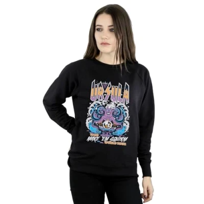 Image of Disney Women&#039;s Villains Ursula Make Em Squirm Sweatshirt Black Large