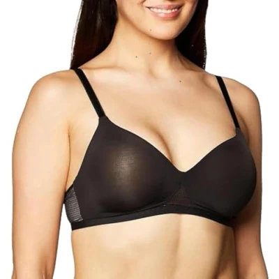 Image of Hanes Women&#039;s Padded Bra, Black/Nude, S
