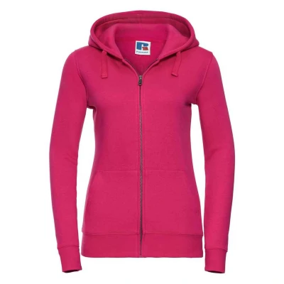Image of Russell Athletic Womens/Ladies Authentic Full Zip Hoodie (Fuchsia) Size X Small