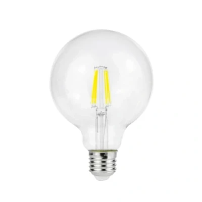 Image of G.W.S® LED Filament Bulb, G95 E27 Edison Screw, Globe 8W Dimmable Warm White 2700K, Clear Glass