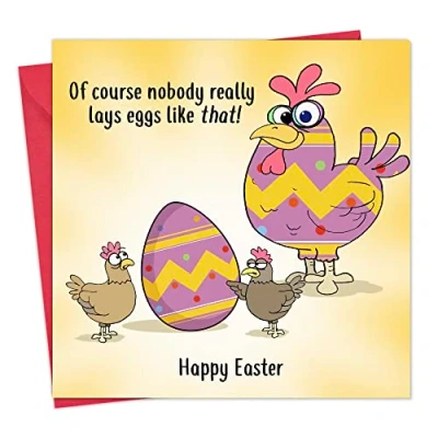 Image of Twizler Funny Easter Card with Hen Day Humorous Son Daughter Gifts