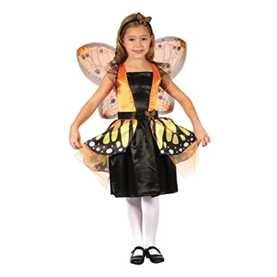 Image of Bristol Novelty CC287 Butterfly Fairy Costume set For Kids Orange and Black, girls, Age 8 10 years old