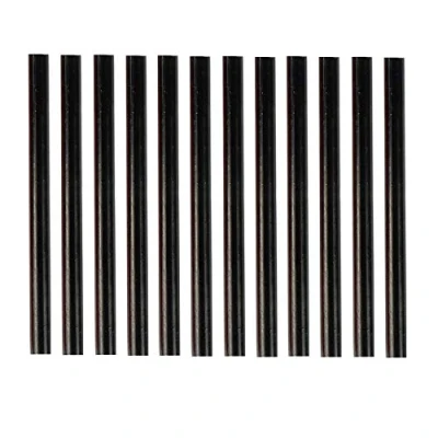 Image of HUIHUIBAO 12 PCS Colored Hot Glue Sticks, Mini Melt Adhesive Stick for DIY Art Craft, 7 x 100mm (Black)