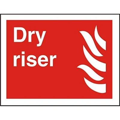 Image of Seco Dry Riser &amp; Fire Sign, 300mm x 200mm Photoluminescent Self Adhesive Vinyl