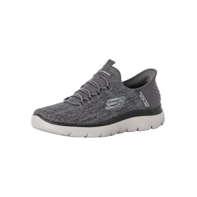 Image of Skechers Men&#039;s Summits Key Pace Trainers, Charcoal Mesh Black Trim, 13 UK