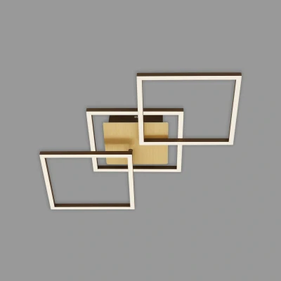 Image of BRILONER Leuchten 3217 017 LED Ceiling Light Stepwise Dimmable Pivoting Frame Gold Coloured Brown 763 x 368 73 mm