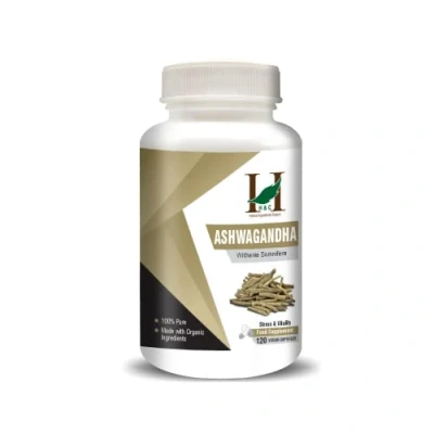 Image of H&amp;C Ashwagandha Capsules (Withania Somnifera) 900mg per Serving, 120 Vegan for General Wellness
