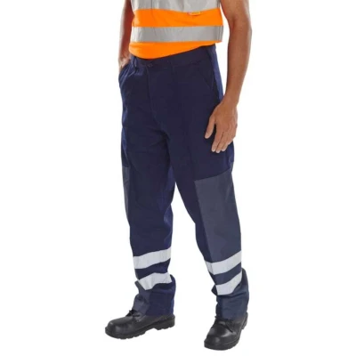 Image of Poly Cotton Nylon Patch Trousers 30