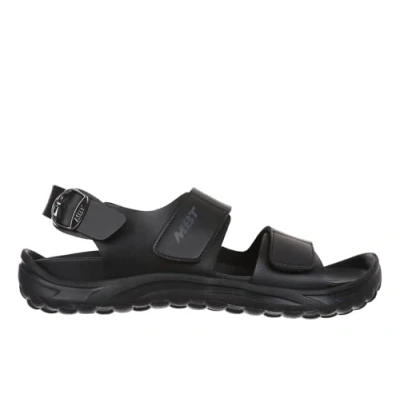 Image of MBT NAGANO Men&#039;s Leather Sandals with Buckle Closure. Lightweight and Comfortable Spring Summer Footwear Physiological for Comfort Stability. Recovery Dressing. Color Black