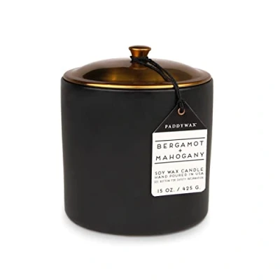 Image of Paddywax Candles HY1503Z Hygge Collection Scented Soy Wax Candle, 15 Ounce, Bergamot &amp; Mahogany