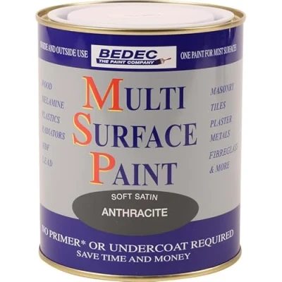 Image of Bedec Multi Surface Paint Anthracite Grey Soft Satin 750ml