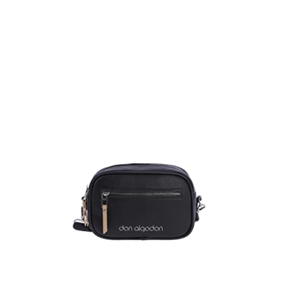 Image of DON ALGODON Women&#039;s Gabriela University Shoulder Bag Casual Large Capacity Zipper Closure, Black/White, 22x8x15 cm