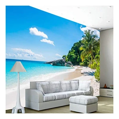 Image of amazingsticker Beach Tropical Tree Sea Ocean Photo Wallpaper Wall Mural Home Bedroom Decoration Covering 390x260cm