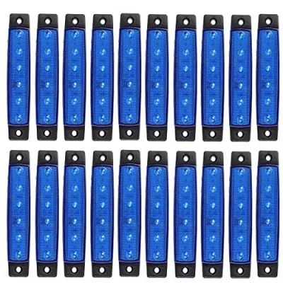 Image of KYYET LED Side Marker Lights 6 2835 SMD Clearance Lamps for Truck Trailer RV Campervan Pickup Tractor Lorry SUV Boat 12V DC Shockproof (20 pcs blue)