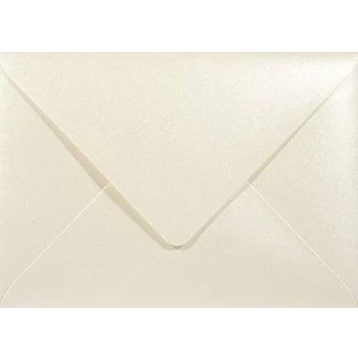 Image of Netuno 25 Cream Pearlescent envelopes DIN B6 125x175mm 4.92x6.89 inches 120gsm Majestic Candlelight gummed Pointed Flap no Window for Invitation Wedding Christmas Birthday Greeting Card Letter