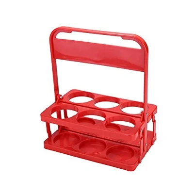 Image of Chiyyak Bottle Carrier, Foldable Basket, Wine Rack, Beer Carrier for 6 Bottles Bar, Outdoor, Picnic, Party