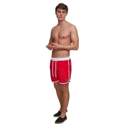 Image of Urban Classics Retro Swimming shorts, Men&#039;s, Size: Medium, Firered/white