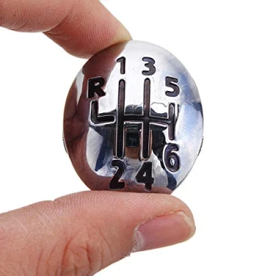 Image of 5 6 Speed Gear Shift Knob Cap Cover Insert for Renault Clio Megane Scenic Chrome (5 Speed)