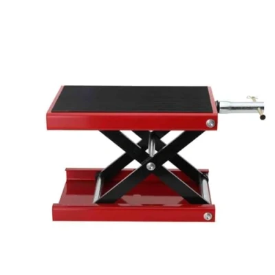 Image of YILIKISS 1100 LB Motorcycle Scissor Lift, Adjustable Lift Table Wide Deck Hoist Stand Center Jack, Heavy Duty Steel Motorbike Dirt Bike