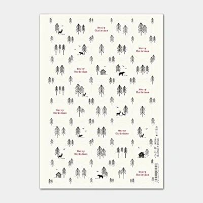 Image of East of India Christmas Forest Stickers Single sheet 40 CREAM