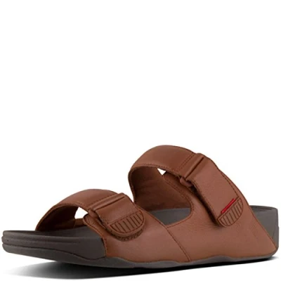 Image of Fitflop Men&#039;s GOGH MOC SLIDE IN LEATHER Open Toe Sandals, Brown (Dark Tan 277), 11 UK 45 EU