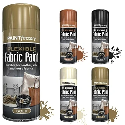 Image of SCHNAZZ 1x Flexible Fabric Gold Spray Paint 200ml, Fast Drying Spray, Suitable for most fabrics, Leather Vinyl Textile and Clothes