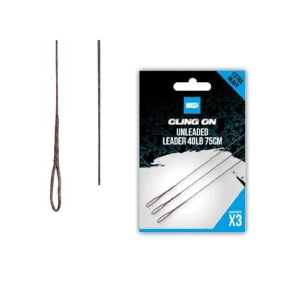 Image of Nash Cling On Unleaded Leader 40lb (75cm) (3 pieces) Carp rig