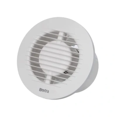 Image of EUROPLAST Ø 100mm Bathroom Fan with Humidity Sensor and Timer Round Front 4 inch Extractor White Humidistat