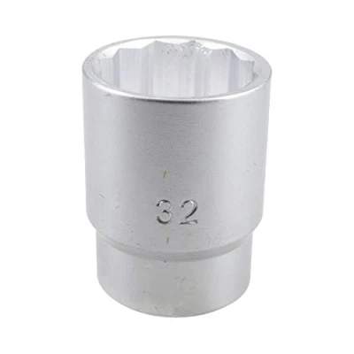 Image of 32mm 3/4&quot; Drive Socket 12 Sided 55mm HGV Satin Finish Chrome Vanadium Steel