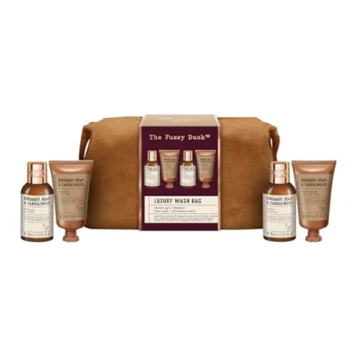 Image of Baylis &amp; Harding The Fuzzy Duck Bergamot, Hemp Sandalwood Men&#039;s Luxury Wash Bag Gift Set (Pack of 1) Vegan Friendly