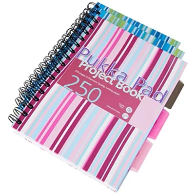 Image of Pukka Pads A5 Case Bound Project Book Pink/ Blue (Pack of 3)