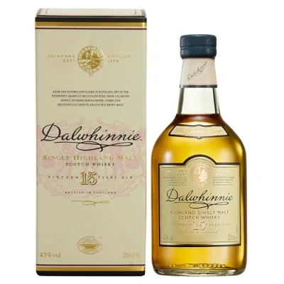 Image of Dalwhinnie 15 Year Old Single Malt Scotch Whisky 43% vol 20cl Highland Smooth &amp; Aromatic Scottish with Delicate Spice Gift Box