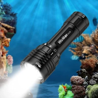 Image of Wurkkos DL30 Diving Torch, 3600 Lumen Scuba Dive Light Rechargeable with 3 x LH351D 5000K LED, 100M Underwater IPX8 Waterproof Submersible Flashlight, Equipment