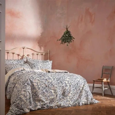 Image of Edinburgh Weavers EW Malory Duvet Cover Set, Navy, Super King