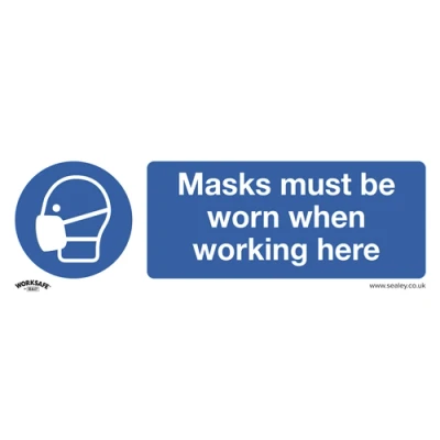Image of Worksafe Mandatory Safety Sign Masks Must Be Worn Rigid Plastic