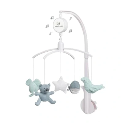 Image of Baby&#039;s Only Musical Mobile Baby with Knitted Figures Music Box Easy to Attach for Boys and Girls Stonegreen/Mint/White