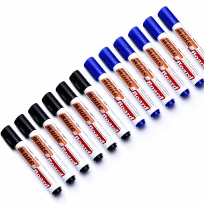 Image of JYWYBF 12 PCS Thick Whiteboard Pens, Dry Wipe Pens for Whiteboard, Low Odour White Board Markers Erasable, Black Blue Erase Marker