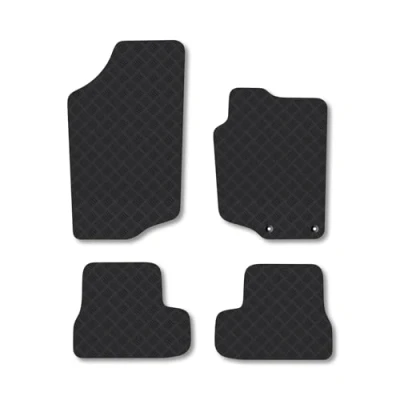 Image of Rubber Car Mats Compatible with Peugeot 207Cc (2007 2012) Tailored Fit Floor Set Accessory Black Custom 4 Pieces Clips Anti Slip Backing, Heavy Duty &amp; Waterproof