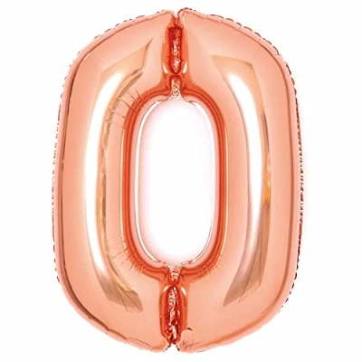 Image of Amscan 9913083 Large Number Rose Gold 0