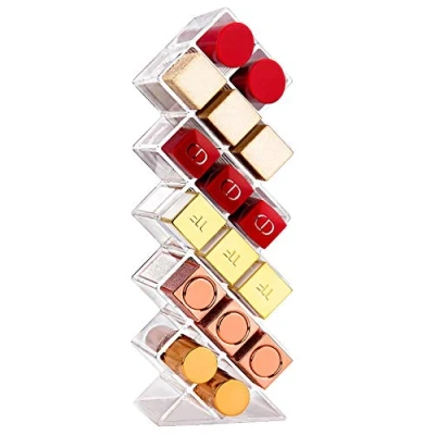 Image of JessLab Lipstick Organizers and Storage, Acrylic Holder Lip Gloss Tower Clear Cosmetic Fish Sticks Makeup Organizer Stick Storage for Bathroom Vanity Countertop, 16 Slots
