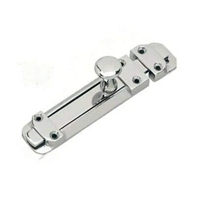 Image of Surface Tower Bolt 150mm Solid Brass Polished chrome 6&quot;