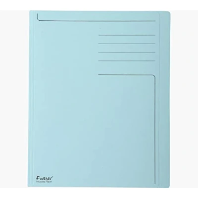 Image of Exacompta Ref 441006E Forever Pre Printed Square Cut Folder A4 in Size, Suitable for Storing Documents, Made from 280gsm Recycled Card Light Blue (Pack of 100)