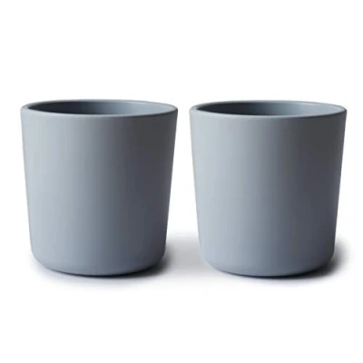 Image of Mushie Dinnerware Cups for Kids Tableware 1x Set of 2 Reuseable Dishwasher and Microwave Safe Easy Child to Hold Made in Denmark (Cloud)