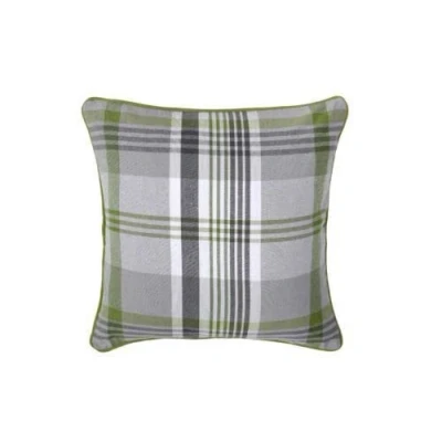Image of INSAFIANS Tartan Check Cotton Cushion Covers (18&quot; x 18&quot;, Green)