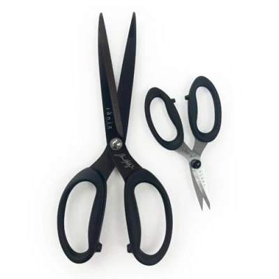 Image of Tim Holtz Premium Scissors Bundle 9.5&quot; Titanium Shears &amp; 5&quot; Haberdashery Snip with Storage Tin