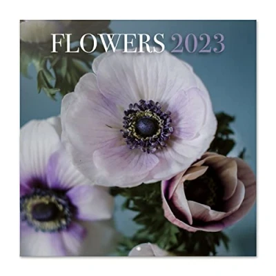 Image of Grupo Erik Flowers Wall Calendar 2023 12&#039; X FSC 12 Month Planner Square Family + 4 Bonus Months