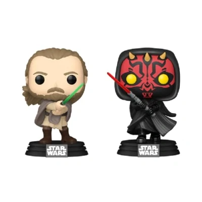 Image of Funko Pop! Star Wars: Qui Gon Jinn vs Darth Maul 2 Pack Vinyl Figure (Shop Exclusive)